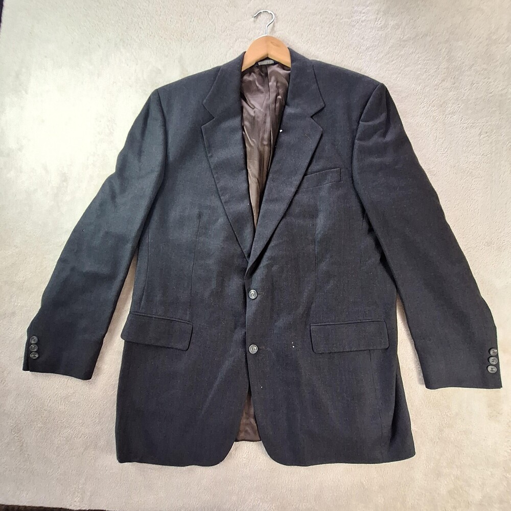 Brooks 346 Blazer Mens 46 Long Gray Wool Made in England Classic Suit Jacket